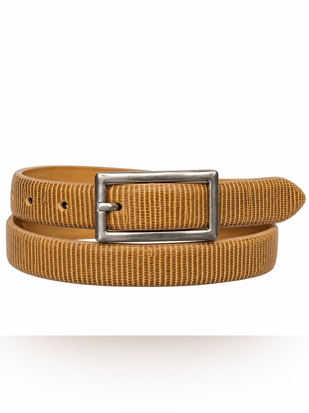 Vintage Saks Fifth Avenue Genuine Lizard Skin Leather Belt Tan Medium